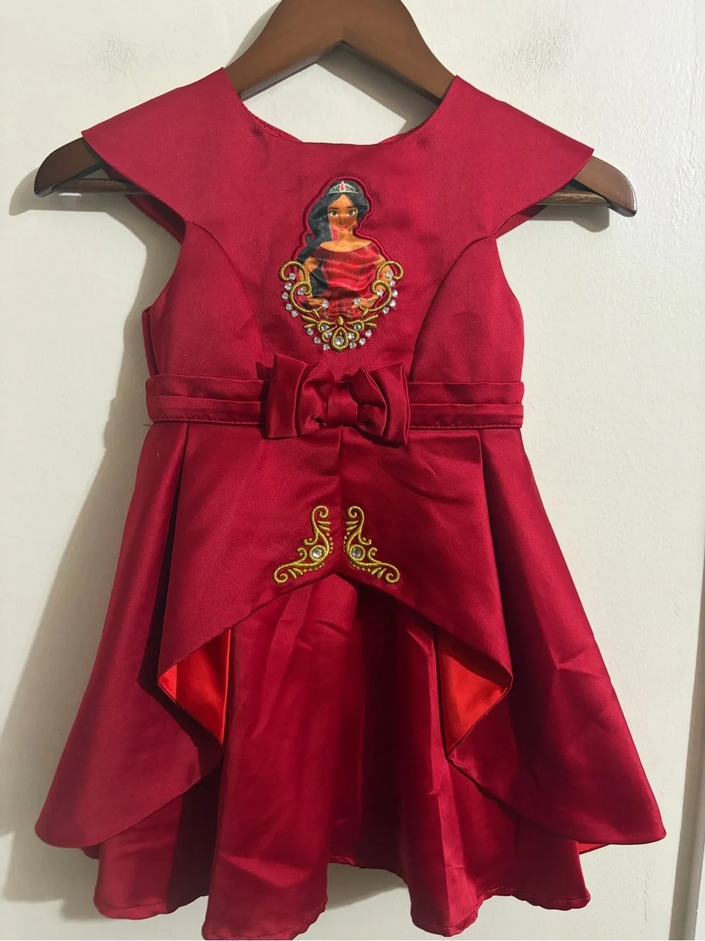 Disney Red Elena Princess Dress with Gold Embroidery